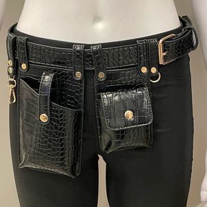 Utility Belt 5pcs. V-Patent Leather Croc Embossed - NWT